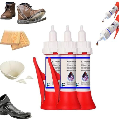 Adhésif De Réparation Multi-matériaux Puissant Colle Huileuse Haute Résistance Pour Soudage Colle à Base D'huile 5210 Met Pour Tasses De Meubles En Bois, Chaussures (3 PCS)