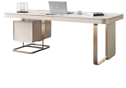 Computertisch Schreibtischleuchte Luxus Moderner minimalistischer Stil Hochwertiger Schreibtisch und Stuhl aus Steinplatte PC-Tisch Designertisch Arbeitszimmer Schreibtisch Eine Tabelle zum Aufstellen