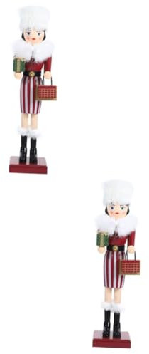 TOPBATHY 2 Pz schiaccianoci decorazione natalizia di natale di matrimonio Statua realistica decorazioni natalizie ornamento da tavola di Natale bomboniera natalizia Di legno