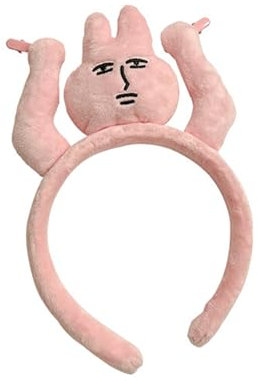 Serre-tête lapin rose, mignon bandeau kawaii en peluche, accessoire pour cheveux, épingle à cheveux amusante à large bord, cadeau créatif