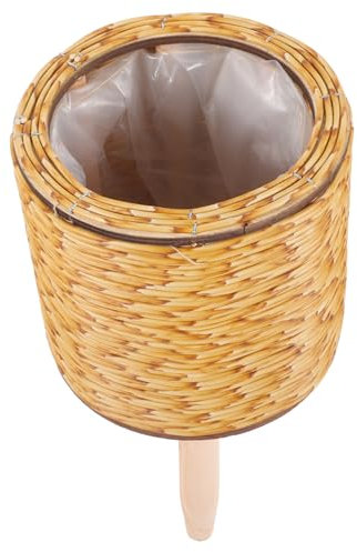 Gogogmee Support Plantes Rotin Tressé Sur Pied Panier Rangement Bois Pour Pots Fleurs Intérieur Et Extérieur Léger Et Balcon Et Salon