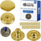 Näh-freie Druckknöpfe, Ø 10 mm, 20 Paare, in Golden, Set ohne Werkzeug, Stoffclips für DIY, Druckknopf mit Ringfeder Verschluss, Reparatur Metall Knöpfe, Ersatz Knopf Nähzubehör, Ringfederdruckknopf
