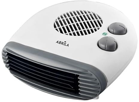 Termoventilador 2000W Blanco Horizontal, 2 potencias, 3 funciones, termostato regulable, 12x24x24 cm - Ideal para calentar y ventilar espacios.