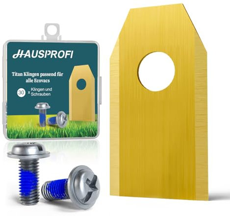 HAUSPROFI 30x Titan Ersatzklingen Ersatzkmesser für ECOVACS GOAT Mähroboter, DIN EN 50636-2-107 geprüft, 60% langlebiger, inkl. Sicherungs-Schrauben & Box