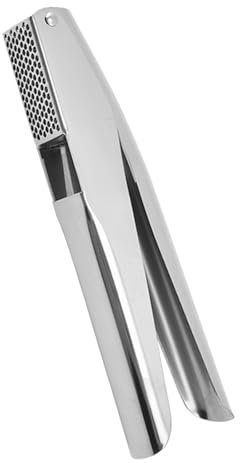 GisWell Edelstahl Knoblauchpresse - Rostfrei, Spülmaschinenfest, Kein Schälen Notwendig, Große Mulde Für Knoblauch Und Ingwer
