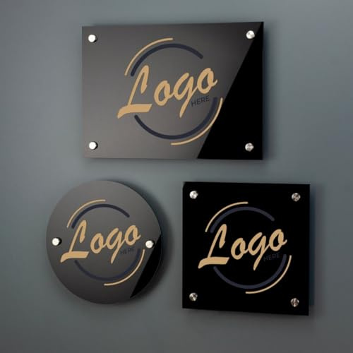 Letreros personalizados para negocios, placa acrílica personalizada con el número de la casa, logotipo impreso, placa de identificación acrílica para interiores y exteriores, placa de nombre de