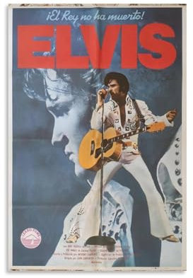YRUAWRH Elvis Presley Poster mit Elvis Aaron Presley, ästhetisches Cover, Leinwand, Vintage-Poster, dekoratives Gemälde für Schlafzimmer, Wohnzimmer, 30 x 45 cm, ungerahmter Stil