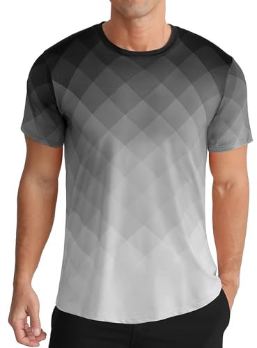 APTRO Herren Sport Tshirts Herren Trainingsshirt Funktionsshirt Schnelltrocknend Sportshirt Gym Shirt Grau XL