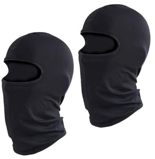 2 Black Children's Balaclavas, Wind & Dust Masks, Universal Ski Caps for Boys & Girls, Cycling Scarves (8-12 Years Old)