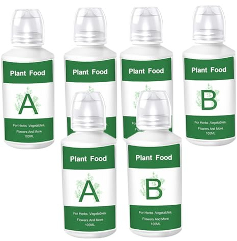 6PCS Aliments végétaux hydroponiques A et B Engrais liquide pour les légumes, les fruits, le jardin intérieur, le système de croissance hydroélectrique et les plantations agricoles