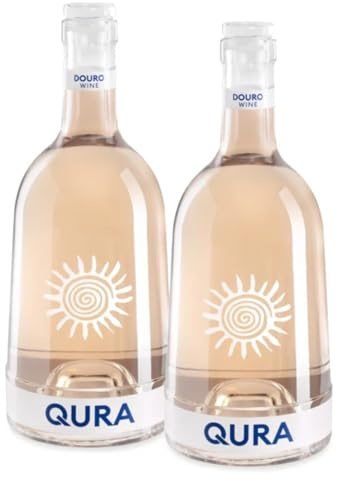 QURA - Vino rosado DOC Douro pack 2 botellas 75 cl | Cosecha 2024 | 12,5% vol | Tinta Roriz Tinto Cão Touriga Nacional | Frutos rojos y especias | Textura jugosa final largo | Pack vino para regalar