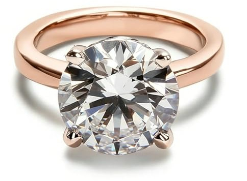 Skcess 14K Roségold Engagement Ring, Verlobungsring Moissanit Def Kein Edelstein Größe 54 (17.2)