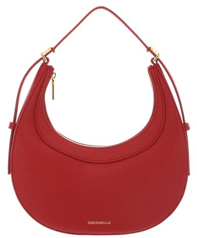 Coccinelle Leder Handtasche Schultertasche Whisper Grained Leather Mini Bag Scarlet rot