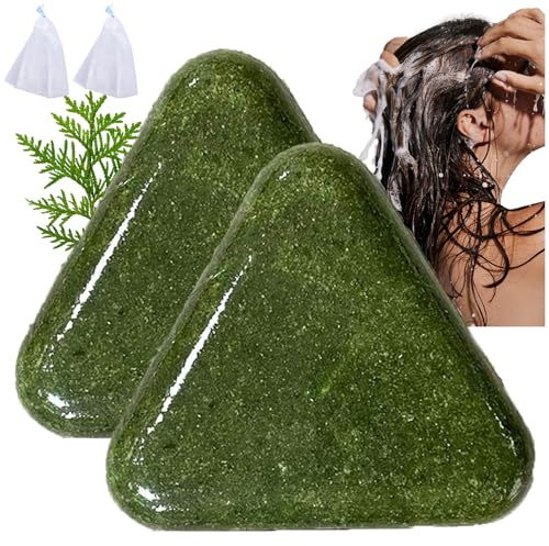 Rosemary Solid Shampoo Bar, Hair Soap Nature Triangle Shampoo Bar, Strengthening Gentle Herbal Hair Care, Hydrating & Scalp-Friendly, Conditioner Bars for All Hair Types (2pc)