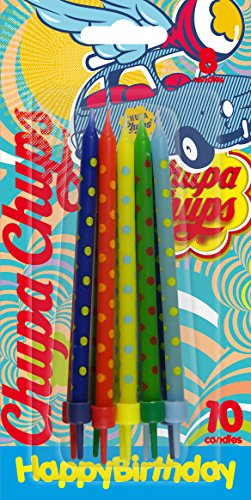 Cereria di Giorgio CH00008 10 Teelichter Chupa Chups Pastell Maxi gepunktet mit Ständer