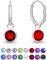 DTPsilver® KLEINE Creolen Ohrringe 925 Sterling Silber mit Swarovski® Elements Kristall Rund - Mädchen - Dicke 1.2 mm - Durchmesser 12 mm - Farbe : Light Siam Rot