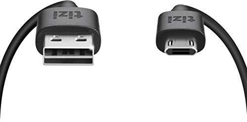 tizi flip – Micro-USB (2m, schwarz), Daten- und Ladekabel mit doppelseitigen, reversiblen Steckern. Micro-USB- und USB-A-Stecker beidseitig steckbar.