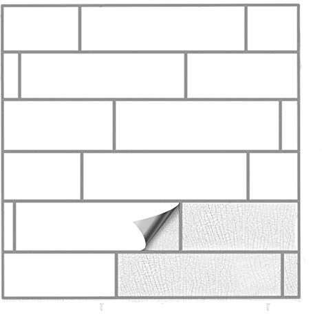 Kiwistar Fliesenaufkleber Weiss 10 Seidenmatt - 5 x 20 cm - 25 Stück - Klebefliesen Fliesenmuster Stickerfliesen Wandfliesen überkleben