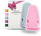 LoWell® 2 Stück Peelinghandschuh Körper, Hamam Handschuh Peeling für Körper und Gesicht, Handschuh Peeling, Exfoliating Gloves, Body Scrub, Bonus Peeling Guide und 2 Saugnäpfe, Grau/Pink