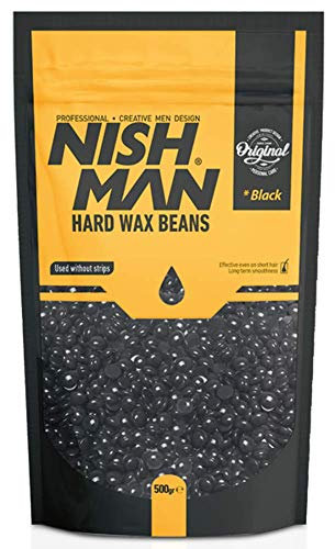 NISHMAN Hartwachs Bohnen - Black 500g - Schmerzfreie, Langanhaltende Haarentfernung für Glatte Haut - Geeignet für Körperbereiche - Effiziente und Angenehme Ergebnisse Ohne Reizung