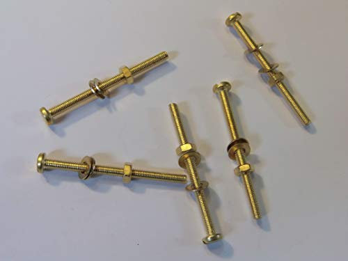 M3X40 BRASS PAN HEAD BOLTS NUTS & WASHERS PACK 0F 5 BRASS SET SCREWS