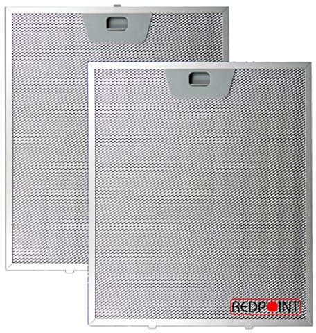 REDPOINT® KIT 2 FILTRI ALLUMINIO per CAPPE FABER mm.253 x 300 x 8 con Attacchi inferiori