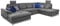 Cavadore Wohnlandschaft Castiel mit Federkern / Großes Schlafsofa in U-Form mit Bettkasten, Sitztiefenverstellung und Kopfstützen / 368 x 114 x 232 / Webstoff, Grau