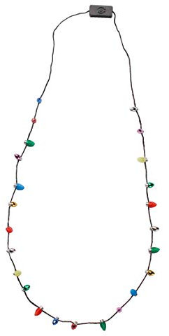 Festive Magic Bow tie Santa Christmas Tree Flashing Blinking LED Lights Up Bulb Chain Necklace (Light Bulbs)