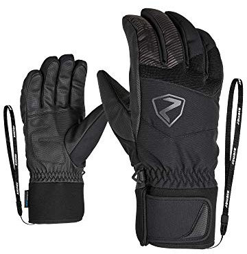 Ziener Erwachsene Ski-Handschuhe/Wintersport, Wasserdicht, Atmungsaktiv, Alpine Wool GINX AS, Black, 8, 801066
