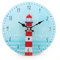 linoows Wanduhr mit Leuchtturm, Maritime Uhr mit Leuchtfeuer Glas 17 cm