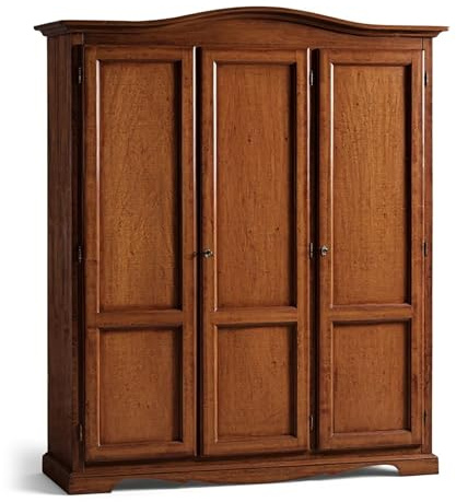 Mar.c.a. Design - Schuhschrank mit 3 Türen aus Massivholz und MDF, weiß matt mit Schublade, platzsparender Schuhschrank, Stil Arte Povera Made in Italy - Maße 79 x 30 x 130 cm