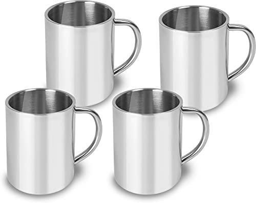 normani 1-4 Edelstahl Outdoor Tassen | Kaffee Tasse 250 ml | doppelwandig isoliert Farbe 4.Stück