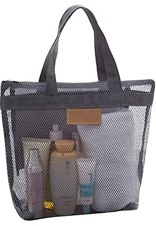 Pebipoo Netz-Dusch-Caddy-Tasche, schnell trocknend, tragbare Tragetasche mit Reißverschluss und Innentasche, leichter Bad-Organizer für Studentenwohnheim, Badezimmer, Schwimmen, Fitnessstudio, Strand,
