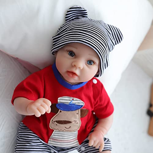 CAMANDY Reborn BabyPuppe 14 Zoll 35cm,Reborn Baby Mädchen Weichen Vinyl Körper Lebensechte Babypuppe wie echtes Baby