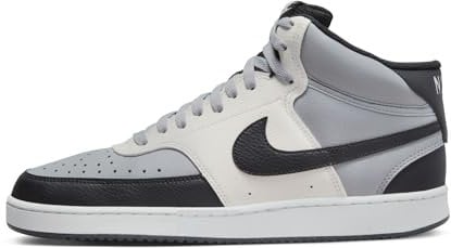 Nike Herren Court Vision Mid Next Nature Sneaker, LT Smoke Grey/Black-SAIL, 43 EU