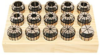 KREFTING - Set di pinze tipo ER16 ER20 ER25 ER32 ER40 DIN 6499 con base in legno ER25/430E