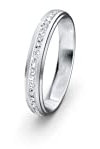 JC Trauringe Silber 925 Einzelring Ehering I Wedding Rings | Verlobungs-ring | Partnerring mit Gravur in edler Schatulle 1 Hochzeitsring Damenring mit Zirkonia Steine STL62
