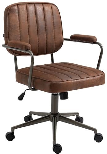 CLP Bürostuhl Natrona I Ergonomisch Höhenverstellbarer Schreibtischstuhl I 360 Grad Drehbar Mit Wippfunktion Gepolstert Und Leichtlaufrollen, Farbe:Cognac