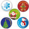 Kiwikatze Button Frohe Weihnachten – Set (5 Buttons) 37 mm Ansteckbutton Geschenkanhänger zu Weihnachten an Geschenkpapier oder als Deko oder Mitbringsel