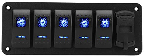 Pannello Interruttori a Bilanciere On Off Pannello Interruttori Voltmetro LED per Camion RV