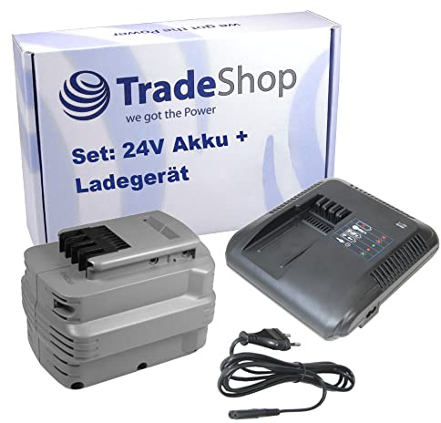 Trade-Shop 24V Akku Ladegerät + NI-MH Akku 24V 3300mAh Ersatz für Dewalt DE0241 DE0242 DE0243 DE0243-XJ DW0240 DW0241 DW0242 / Angebot im Set