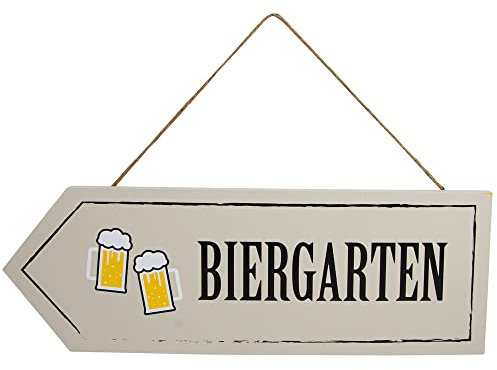 Riffelmacher Holz Dekoschild Biergarten 08526 | Gartendekoration