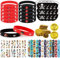 LETTERASHQP Piraten Kindergeburtstag Mitgebsel, 70 Stück Piraten Party Mitgebsel mit Piratenmünzen Piraten Silikonarmband Kinder Schnapparmband Piraten Augenklappe Tattoos für Kinder Piraten Deko
