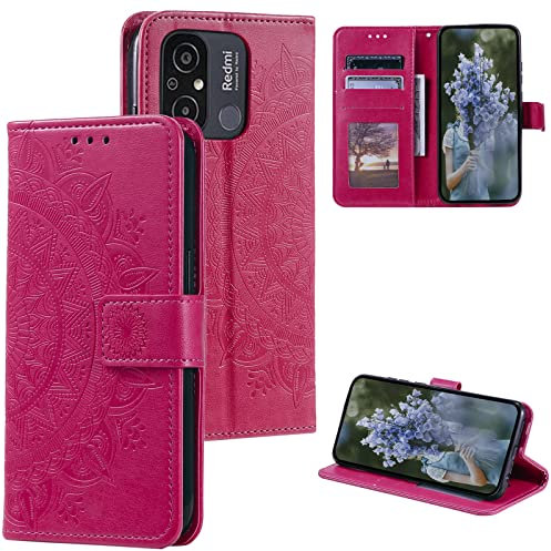 HTDELEC Coque pour Xiaomi Redmi 12C / Redmi 11A 4G Rouge,Housse en Cuir Premium Flip Case Portefeuille Etui avec Stand Support et Carte Slot Xiaomi Redmi 12C / Redmi 11A 4G - Rouge
