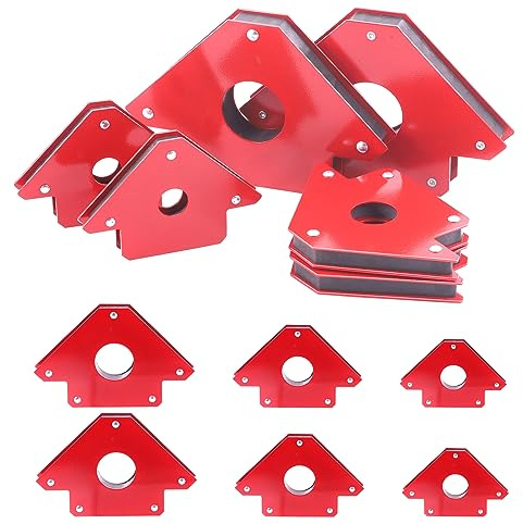 Mardatt 6Pcs 3 4 5 Arrow Welding Magnet Set, 25LB/50LB/75LB Magnetic Welding Holder Welding Magnets Clamps 45, 90, 135 Degree Angle for Soldering Welding Assembly
