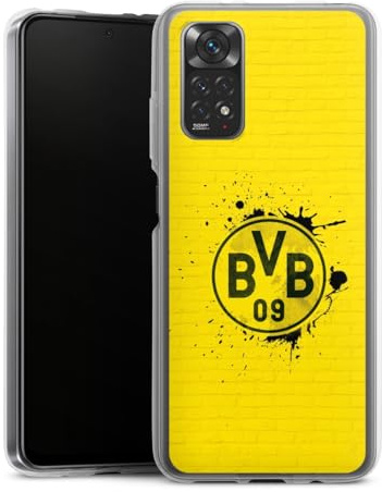 DeinDesign Silikon Hülle kompatibel mit Xiaomi Redmi Note 11 Case transparent Handyhülle BVB Borussia Dortmund Offizielles Lizenzprodukt