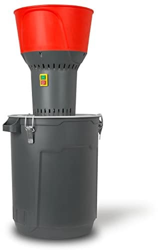EBERTH Mulino Elettrico per Cereali con 50L Secchio, Motore Elettrico 1300 Watt, Tramoggia da 13L, 400kg/h, lama in acciaio inox, 5 setacci inclusi, Macina Professionale per Produzione di Mangimi