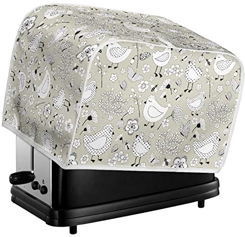 Kuiaobaty Huhn Floral Toaster 2 Scheiben Abdeckung mit Haken, Farm Hen Print Staubdichte Brotmaschine Abdeckung, Home Kitchen Appliance Covers