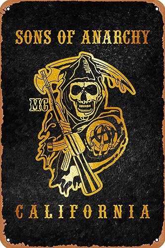 Sons of Anarchy Poster Vintage Metall Blechschild Retro Wanddekoration für Zuhause Coffee Man Cave 30,5 x 20,3 cm