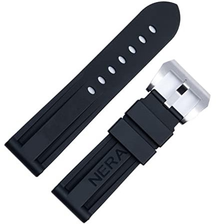 TWRQA Fluor Gummi 22mm 24mm Uhrenarmband Silikon Uhrenarmband Für Panerai Uhrenarmband, 24 mm, Achat